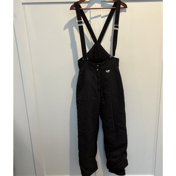 Tyrolia Skiwear Jackets & Blazers - Vintage Tyrolia Women Medium Sz 8 Black Overalls Bibs Ski Pants Snow Winter
